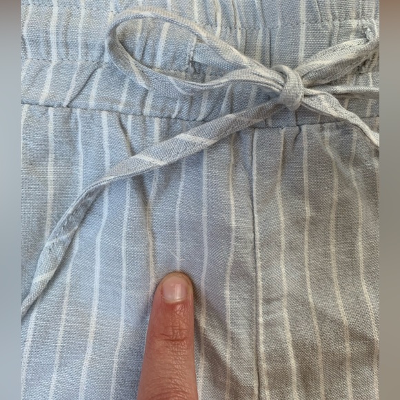 SOLD 100% Cotton Blue/White Striped Shorts - Picture 3 of 6